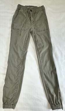 American Eagle Olive Green Super Stretch Utility Jogger Pants With Ankle Zippers